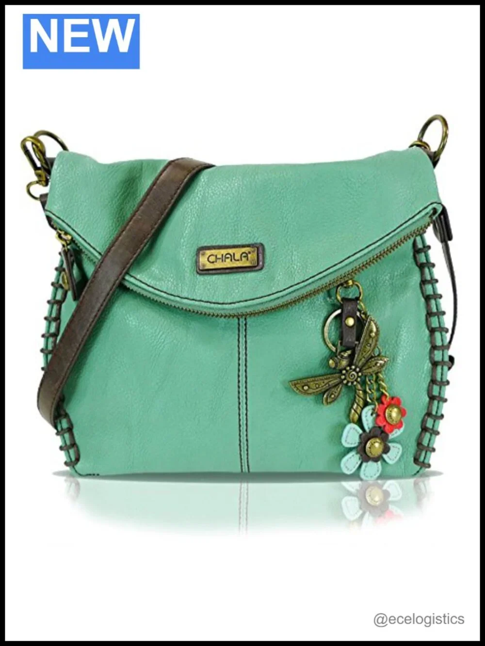 Chala Hobo Crossbody Bag with Flap and Zipper Closure, Faux Leather, Adjustable